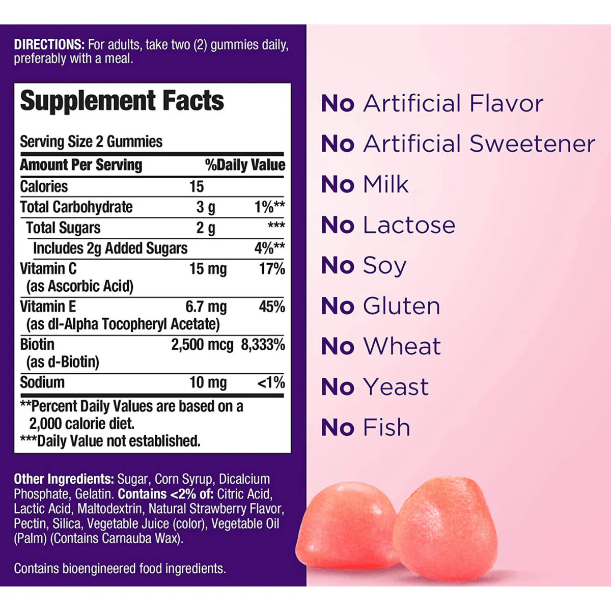 Nature’s Bounty Hair Skin and Nails with Biotin - Fresa - 80 Gomitas
Marca: Nature’s Bounty