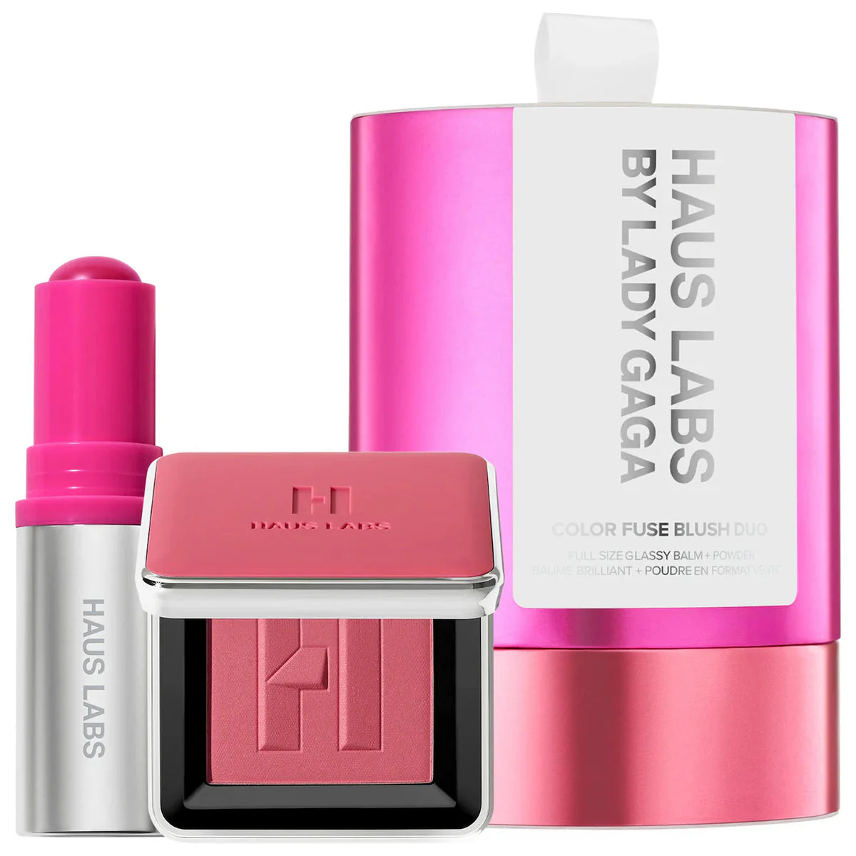 Color Fuse Glassy Blush Balm Stick + Powder Blush Set - Haus Labs / Set 2 pzas