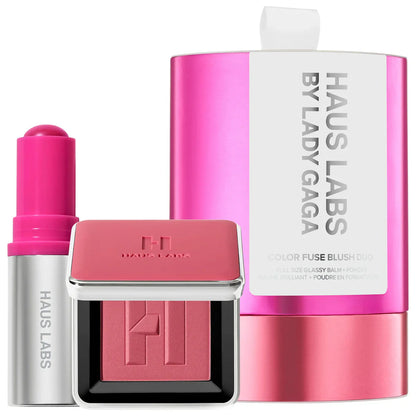 Color Fuse Glassy Blush Balm Stick + Powder Blush Set - Haus Labs / Set 2 pzas