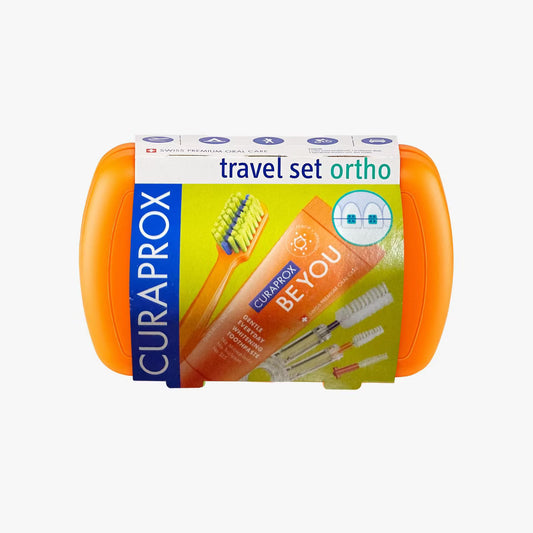 Curaprox Ortho Travel Set Naranja: Cuidado bucal completo para llevar con aparatos de ortodoncia Pre-orden