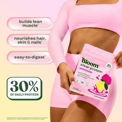 Proteína en polvo transparente BLOOM NUTRITION - Frambuesa y limón - 250 ml Pre-orden