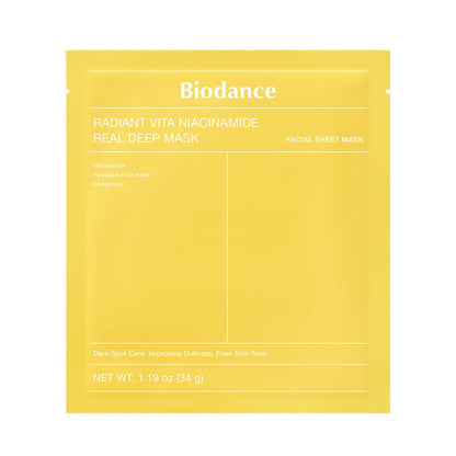 Biodance Radiant Vita Niacinamide Real Deep Mask for Brightening Dull Skin & Dark Spot Care