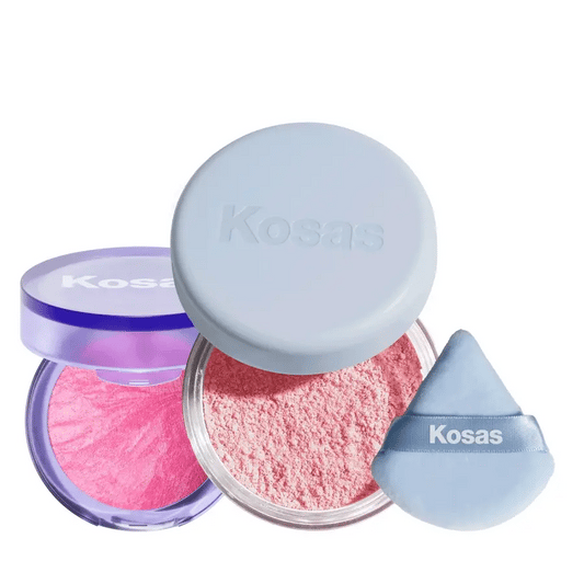 Flushed + Airbrushed Set Baked Blush, Loose Setting Powder + 2 Free Powder Puffs Pre*orden