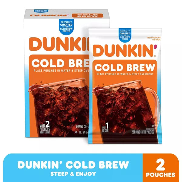 Dunkin' Cold Brew Medium Roast Ground Coffee Packs - 8.46oz Pre-orden