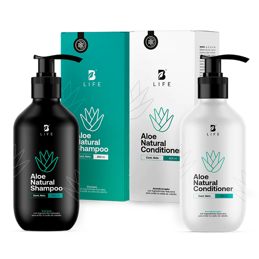 Kit Natural de Aloe Champú y Acondicionador 800 ml c/u