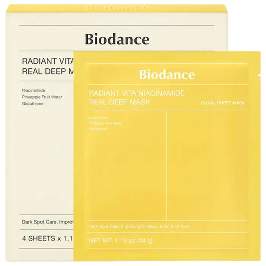 Biodance Radiant Vita Niacinamide Real Deep Mask for Brightening Dull Skin & Dark Spot Care