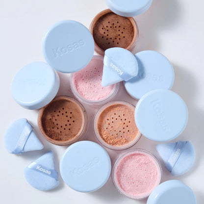 Flushed + Airbrushed Set Baked Blush, Loose Setting Powder + 2 Free Powder Puffs Pre*orden