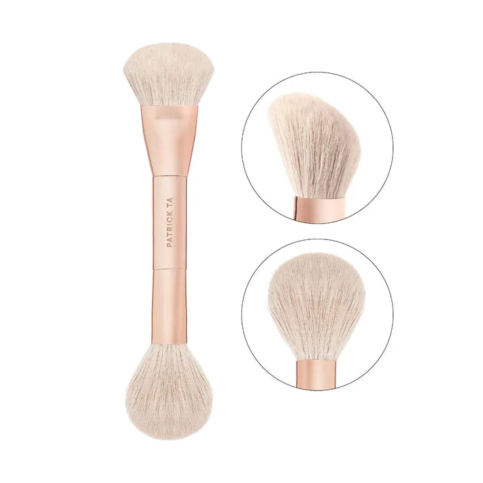 Dual Ended Blush Brush #3 - PATRICK TA / Brocha de dos puntas para rubor en crema y polvo Pre*orden