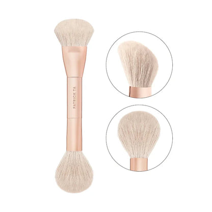Dual Ended Blush Brush #3 - PATRICK TA / Brocha de dos puntas para rubor en crema y polvo Pre*orden