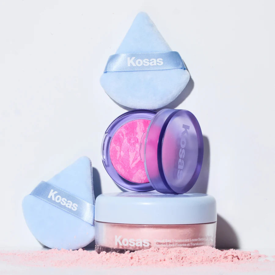 Flushed + Airbrushed Set Baked Blush, Loose Setting Powder + 2 Free Powder Puffs Pre*orden