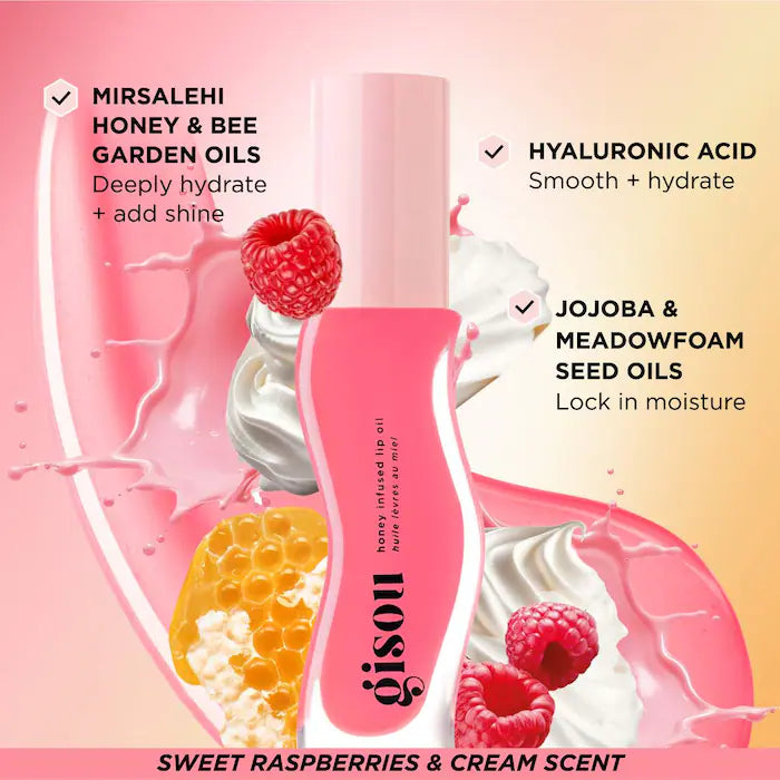 GISOU Aceite labial hidratante con infusión de miel